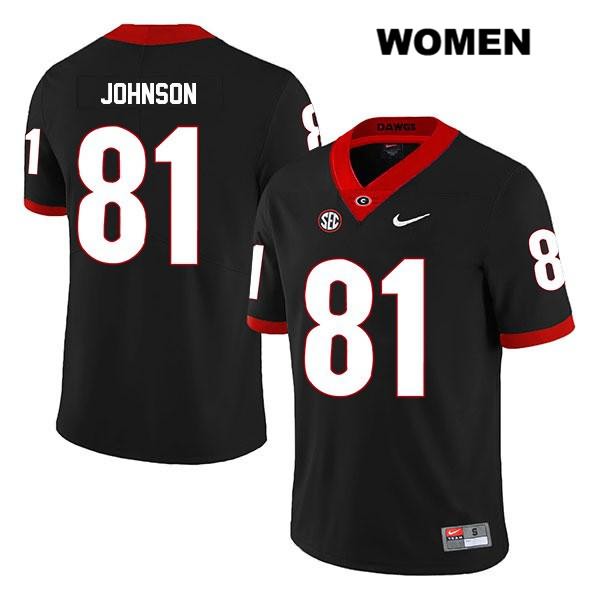 Georgia Bulldogs Women's Jaylen Johnson #81 NCAA Legend Authentic Black Nike Stitched College Football Jersey UQZ4456XB